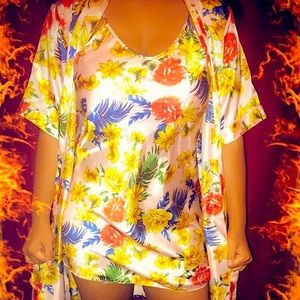 Flowers sexy night gown